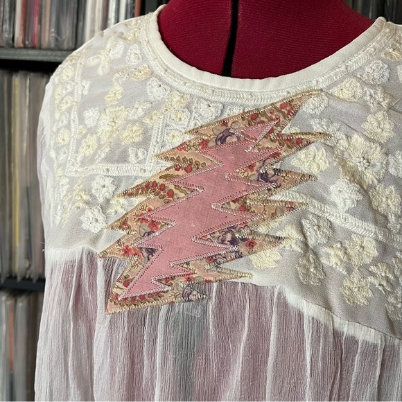 free people grateful company dead gauze sheer pink bolt ✨ sphere Vegas 🩷⚡️ 🪩 - Picture 5 of 12